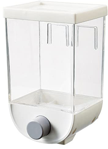 1000mL Dry Food Dispenser Wall-Mounted Kitchen Storage Container Organizer for Cereal Trail Mix Candy Granola Nuts Beans Rice Pasta with Sealed Lid Easy to Use Space-saving Design