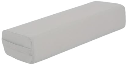 Oshhni Bolster Almohada Rectangular Cojín de Meditación Apoyo con Funda Desmontable y Asas para Ejercicios de Relajación y Entrenamiento en, Gris Claro