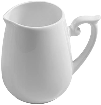 CORHAD Jarra Pequeña de Cerámica Color Claro para Leche 160 Ml Asa, Lechera para Café y Crema, Jarra para Almíbar y Salsa, Adecuado para Hogar y Barra de Café