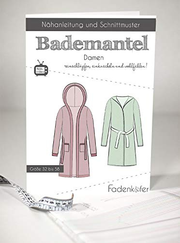 Schnittmuster Fadenkäfer Bademantel - Erwachsene Gr. 32 bis 58 Papierschnittmuster