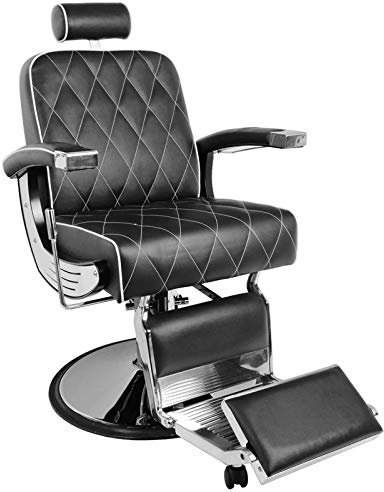 Activeshp Imperial Friseurstuhl Friseursessel Barberstuhl Bedienungsstuhl Friseureinrichtung Schwarz | 360 Grad drehbar | höhenverstellbar mit hydraulikpumpen |