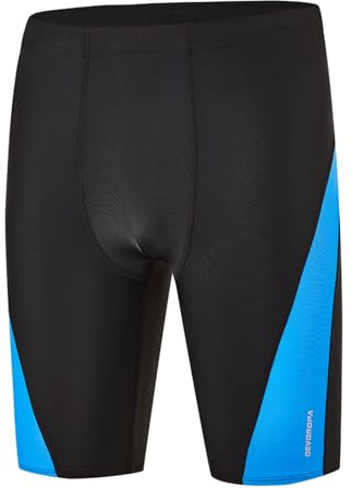 DEVOROPA Boys' Swim Jammers Youth Competitive Swim Team Suit Quick Dry Athletic Swimming Shorts UPF 50+ Black/Blue S