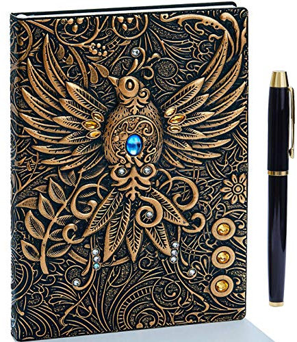 3D Phoenix Vintage 2019 Tagebuch+ Stift,A5 Notizbuch Liniert,Personal Organizer Planer Journal Notebook,GeburtstagGeschenk für Männer Frauen Erwachsene Kinder