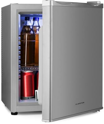 KLARSTEIN Mini Frigo de Chambre de 30L pour Snacks et Boissons, Petit Frigo Top Silencieux, Mini Bar, Petit Réfrigérateur Camping, Mini Frigo Cosmetique, Refrigerateur avec Étagères Réglables, 5-15°C