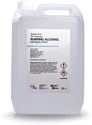 Rubbing Alcohol 70% IPA Isopropanol Alcohol - Pure Chem (White) 5L