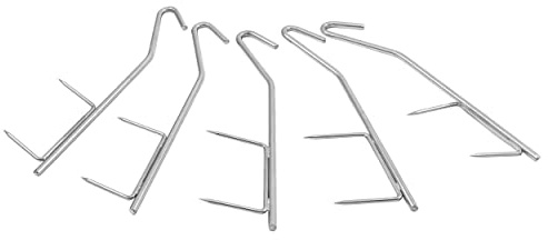 RK RÄUCHER KÖNIG 5 Stück - Deluxe-Räucherhaken, 15 cm - Stahl, verzinkt