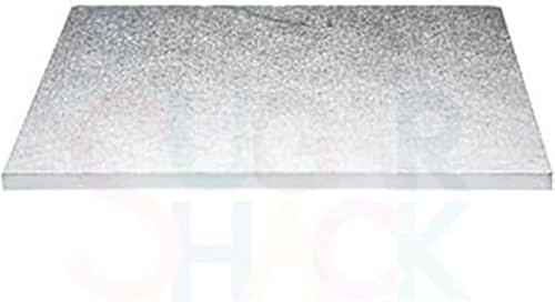 SugarShack | 20 x 18 Inch Rectangle Silver Drums | 13 MM Thickness | For Weddings, Parties, Celebrations and More | Pack of 1 |