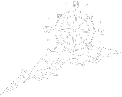 JAWSEU Auto Aufkleber Berge Kompass Navigation Aufkleber Car Sticker Auto Körper Aufkleber Auto Seitentür Aufkleber Dekoration Zubehör für Camper Rv Anhänger (65cm*35cm)