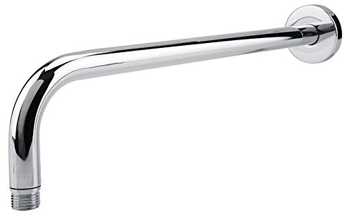 Dioche Shower Arm Extension, G 1/2inch Thread Extra Long Stainless Steel Shower Rain Head Arm Replacement Flange Set Wall Fixed Chrome Finish