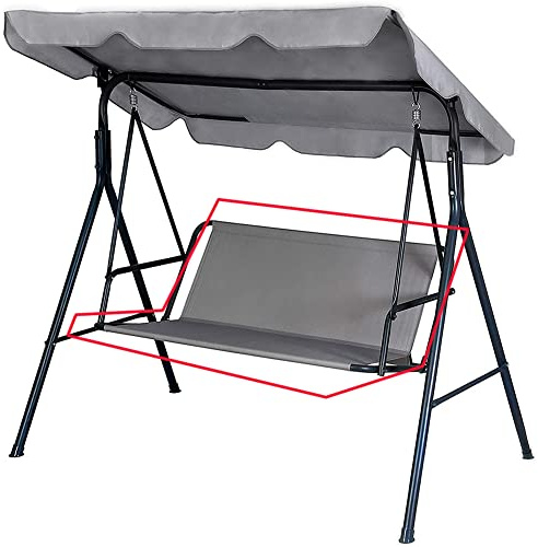 Replacement Garden Swing Seat Cover, Durable 600D Oxford Fabric Garden Swing Chair Cover Outdoor, Fit for 2 and 3 Seater Swing Chair Grey 113 * 47 * 47cm