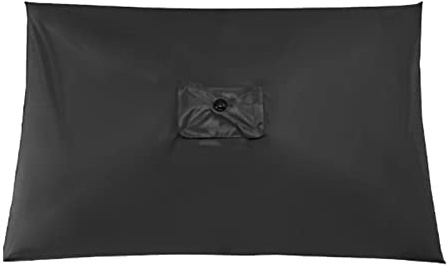 Rectangular Umbrella Canopy Replacement 6 Ribs, Fade Resistant Replacement Umbrella Canopy, Heavy Duty Polyester Fabric Outdoor Shade Canopy Cover for Market Table Cantilever Parasol Top Cover(Black)