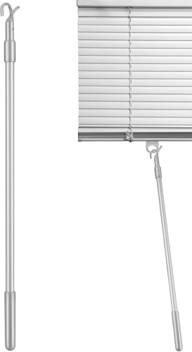 Housoutil Barra Telescópica para Persianas Verticales con Gancho Varilla De Aleación De Aluminio para Abrir Cortinas Accesorio Repuesto para Ventanas De Interior 23.6 Pulgadas