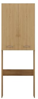 VBChome Waschmaschinenschrank 64 x 30 x 180 cm Eiche Artisan 2 Türen Hochschrank Badschrank Regal über der Waschmaschine Badezimmer Praktisch Funktional Waschmaschinenüberbau Eiche Artisan