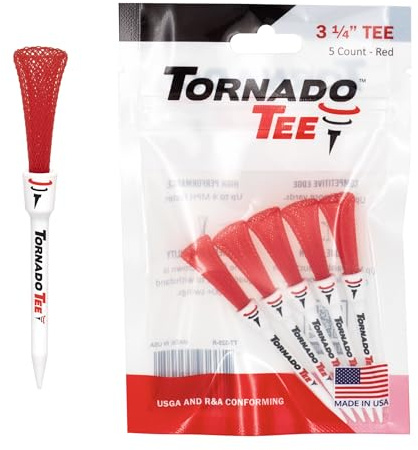 Tornado Tee Camiseta de golf roja de alto rendimiento