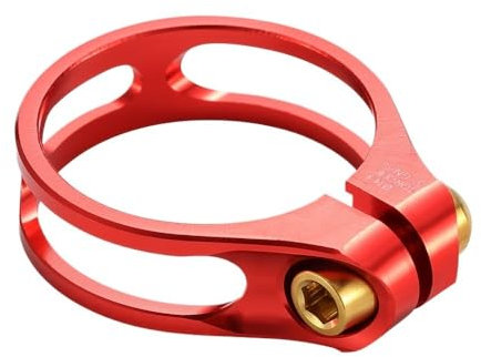 Sattelklemme Leichte Fahrrad-Sattelstützenklemme aus Aluminiumlegierung, Fahrradsattel-Sattelstützenklemme for 27,2/30,8/31,6 mm Fahrrad-Sattelstütze Schnellspanner SattelstüTze (Color : Red Golden 3