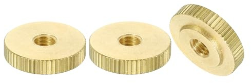 QUARKZMAN Gerändelte Daumenmuttern, 3 Stück M6 x D20mm x H5mm Messing Griffmuttern Rändelmuttern mit Hohem Kopf Befestigungselemente für 3D-Drucker Teile, Maschinenwerkzeuge