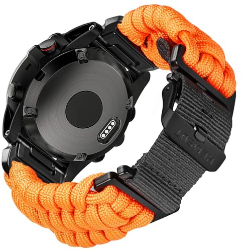 torbollo Armband Kompatibel mit Paracord 550 Militär Robustes Schnellverschluss Nylon Uhrenarmband für Fenix 7/Fenix 5 /Fenix 6/Forerunner 965/Approach/MARQ/quatix Ersatzband für Männer