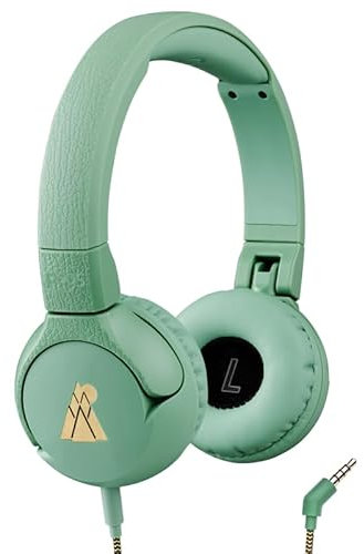 POGS The Elephant 2 Casque filaire réglable et durable pour enfants de 3 ans et plus | Limité à 85 dB, microphone | Supra-auriculaire | Fonction de partage de musique Câble audio de 3,5 mm sûr (1 m)