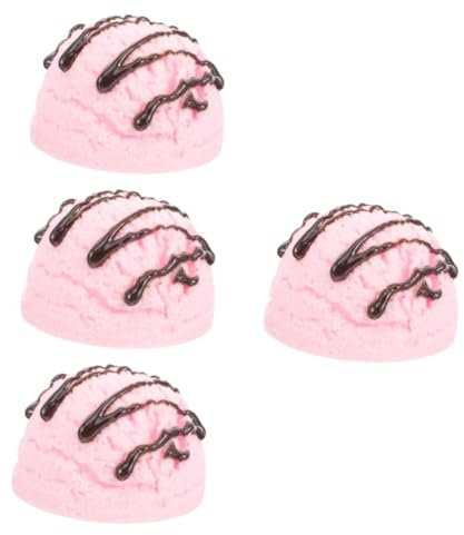 UPKOCH 4pcs Artificial Ice Cream Scoop Decoration Model Realistic Faux Dessert Display for Parties Photography Props and Window Displays Charming Strawberry Design