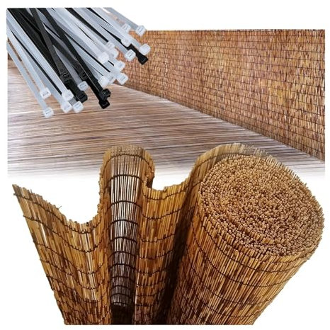 Gartenzaun Schilfrohrmatte Beach Schilfrohrmatten, Schilfzaun Sichtschutzmatte von Schilfmatten Niedrige Schilfrohrmatte Beach Schilf Sichtschutz als Balkon Sichtschutz Schilfmatte(55x250 cm 21x98 in)