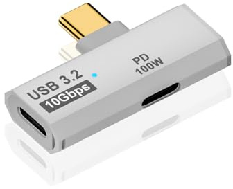 Duttek Adaptateur USB C 100W 2 en 1, Mâle vers Double Femelle, 10 Gbit/s OTG pour iPhone 15, Steam Deck, iPad, MacBook (Blanc)