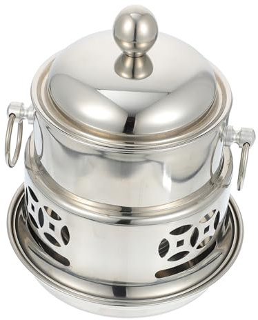ABOOFAN Portable Alcohol Stove Stainless Steel Fondue Pot for Camping Cookware for Outdoor Kitchen Activities