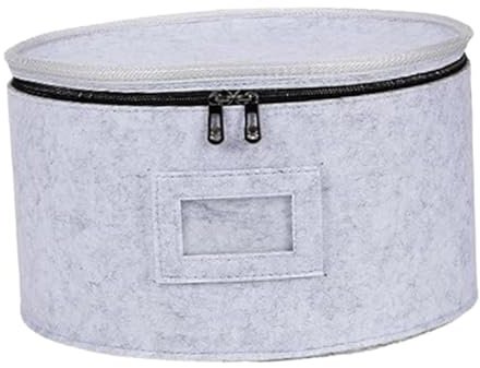 DimyFew Aufbewahrungsbox mit Deckel Filz, Faltbare Aufbewahrungsboxen, Kleiderschrank-Organizer mit transparentem Fenster, Hut-Organizer-Box für Kleidung, Hüte, Spielzeug, Grau 25.5 x 15.5 cm