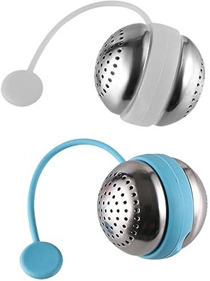 WATIIFUFU Infuseur à Thé En Acier Inoxydable Et Silicone 2pcs Boule Ronde Pour Filtrer Les Feuilles De Thé Outil De Préparation De Thé En Et