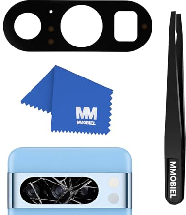 MMOBIEL Back Rear Camera Glass Lens Replacement Compatible with Google Pixel 8 Pro - Pre-Installed Adhesive, Tweezer and Cloth