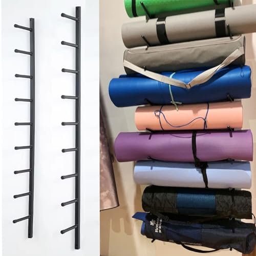 Yoga Mat Lagerregal Home Gym Ausrüstung, Fitness Wandmontage Wandhalterung für Pilates Matte Übungsmatte Schaumstoffrolle, Home Workout Gym Rack Decor