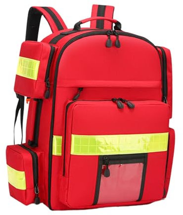perfk Erste-Hilfe-Rucksack, leer, tragbarer Stauraum, praktische First-Responder-Tasche, Notfall-Torsack für unterwegs, zu Hause, am Arbeitsplatz
