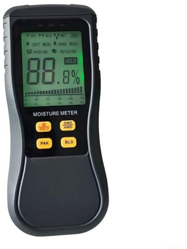 Pinless Feuchtigkeitsmesser, Feuchtigkeitsmesser, großer hintergrundbeleuchteter LCD-Bildschirm, Holz-Feuchtigkeitsmesser für Wände, Brennholz, Mauerwerk, Beton