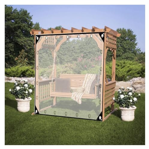 ZLYWE Wetterfest Transparente Plane mit Ösen, Pergola Transparente Vorhang Windschutz Tarp, Faltbar PVC-Material Vordächer für Pflanzen Pavillon Balkon (1x4m)
