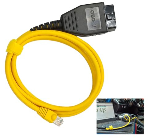 1.8M Enet Cable for BMW - Ethernet to OBDII RJ45 Adapter for F-Series,OBD2 Cable,Ethernet to OBD2 RJ45 Cable,OBD Cable,Compatible with ESYS,ICOM,Bootmod3,ISTA,Coding & Single Module Programming
