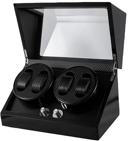 Eleeonora Remontoir Montre Automatique,Boite Montre Automatique pour 4 Montres,Remontoir à Montre Ecrins,Remontoir pour Montres Automatiques,Remontoir De Montre Automatique