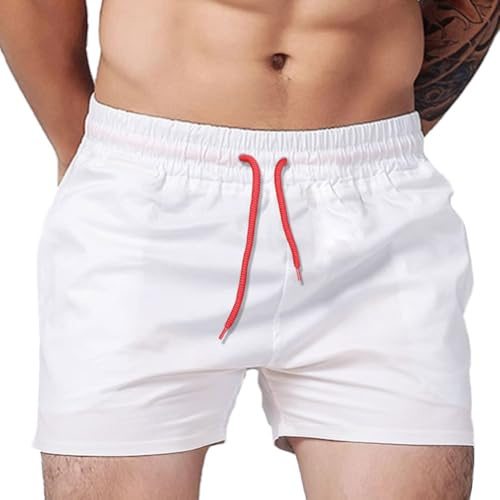 Hommes Couture intérieure de 4 Pouces Courir Fitness Formation Shorts avec Poche zippée sans Doublure