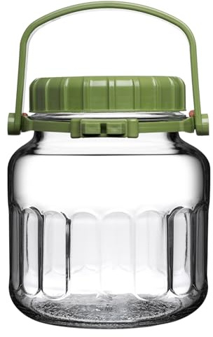Queensway Home & Dining Clear Glass Food Jar Preserve Airtight Container Storage Lid 3L 4L 5L (2, 2 Litres)