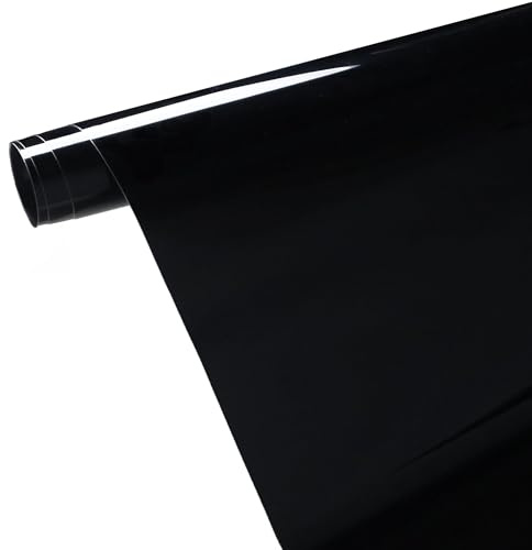 PET Klavierlack Folie (Schwarz Hochglanz) 150x30cm - Foneso Selbstklebende Autofolie mit Schutzfilm, Spiegeleffekt & Blasenfrei für Car Wrapping & Möbel
