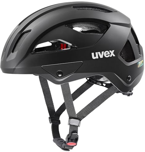 uvex Stride Fahrradhelm, Black matt, 56-59 cm | mit Plug-in LED nachrüstbar - individuelle Größenanpassung