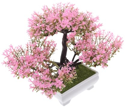 TOGEVAL Artificial Bonsai Tree Mini Potted Fake Plant with Natural Look No Maintenance Faux Greenery for Indoor Home Office Desk Decor Versatile Small Houseplant for Entryway Living Room