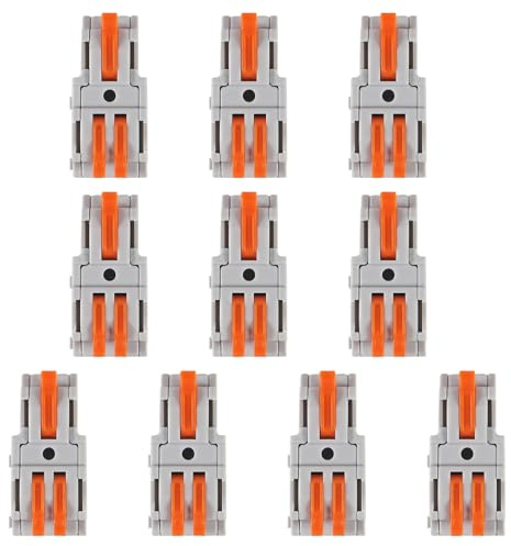 10pcs Kabelverbinder, Stück Verbindungsklemmen mit Betätigungshebel, 4mm² Leiter Klemme, Elektrische Anschlussblöcke,Aktualisierte Versionen Können Frei kombiniert Werden