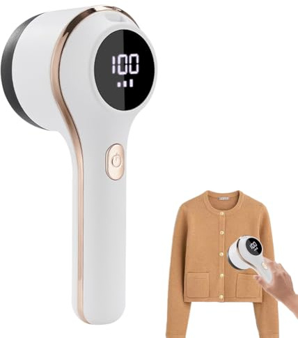 Fusselrasierer Elektrisch,USB Aufladbar Fabric Shaver,Tragbar Fuselrasier,Mit Zwei Ersatzkernen,Für Kleidung Und Stoffe Geeignet(Weiß)