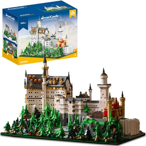 DUANT 39072 Schwanenschloss Baustein Set, 5421 Stück Schloss Baumodell Baustein Kit, Erwachsene Kreativ Enthusiast Modell Geschenke und Einzigartige Sammlerstücke