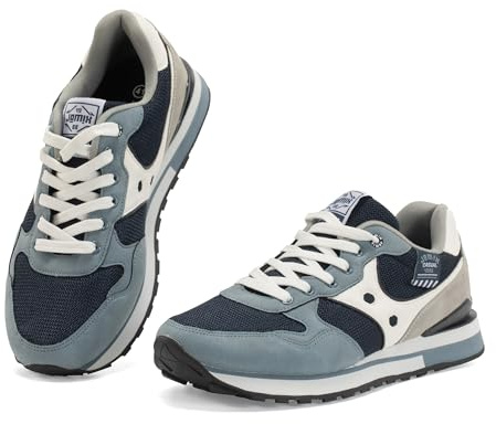 JOMIX Scarpe da Ginnastica Uomo Casual Running Sneakers retrò Leggero Sportive Comode Moda Antiscivolo Camminata Tennis Fitness (MOS250551, Azzurro, 43 EU)