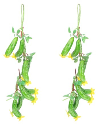 Toyvian 2 pezzi Ghirlanda decorativa per verdure da appendere realistica, set di false catene di cetrioli per decorazione casa, hotel, foto e negozio accessorio didattico