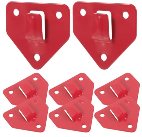 Zerodeko Pack of 8 Iron Fire Extinguisher Holders with Sturdy Wall Mounting Robust Wall Hook for Fire Extinguishers for Home and Workshop in Red