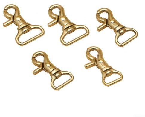 5 ganchos giratorios de latón, clips resistentes al óxido con mecanismo giratorio seguro para correas de perro, cinturones, bolsos, cuero y llaveros, para el hogar, al aire libre (20 mm)
