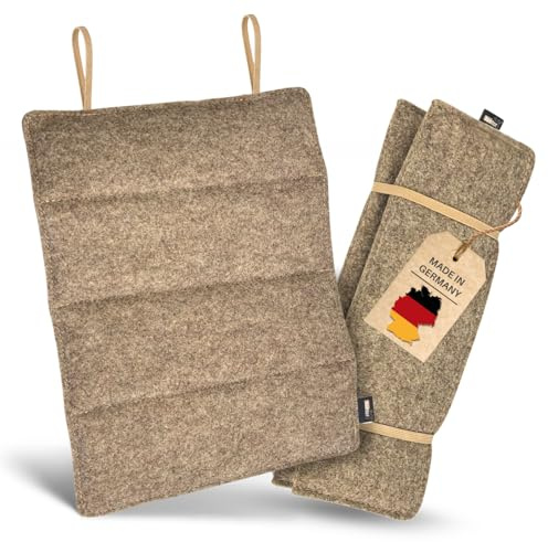 kontor28® Sitzkissen Outdoor 100% Made IN Germany aus Upcycling-Filz | Faltbares Outdoor Sitzkissen wetterfest & robust | Sitzunterlage Outdoor zum Wandern, Stadion & Camping (Naturmeliert, 1er Set)