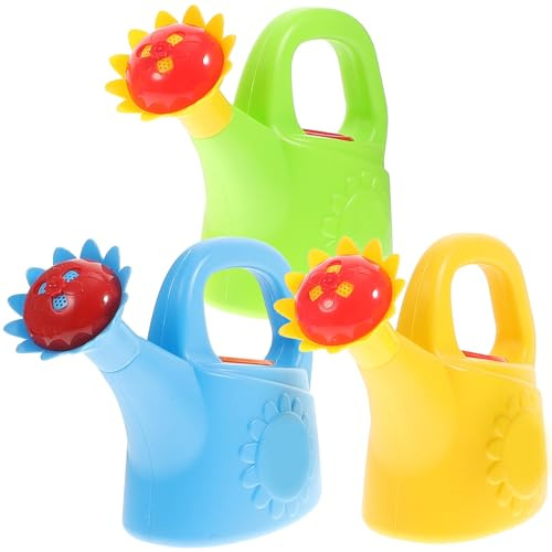TOYANDONA 3pcs Watering Can for Kids, Beach Sand Toys, Plastic Small Watering Pot with Handles, Garden Tools for Boys And Girls (random Color)