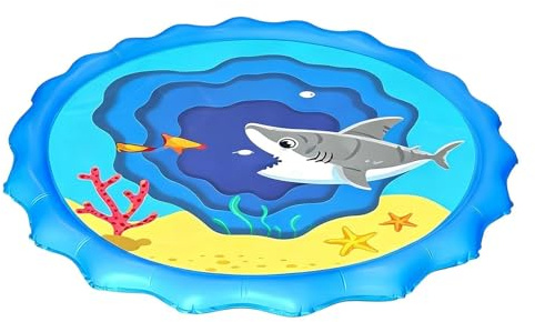 Arroseur d'Eau Pataugeoire Motif Requin 170 cm